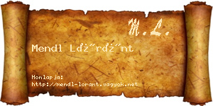 Mendl Lóránt névjegykártya